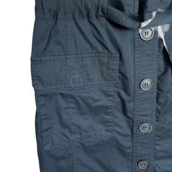 Comptoir Des Cotonniers Button Front Cotton Mini Dress FR 38 US 6 NAVY Belted SS - Picture 9 of 13